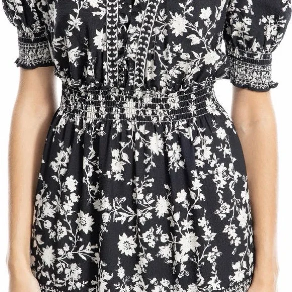 Max Studio Black and White Floral Maxi Dress - Picture 5 of 6